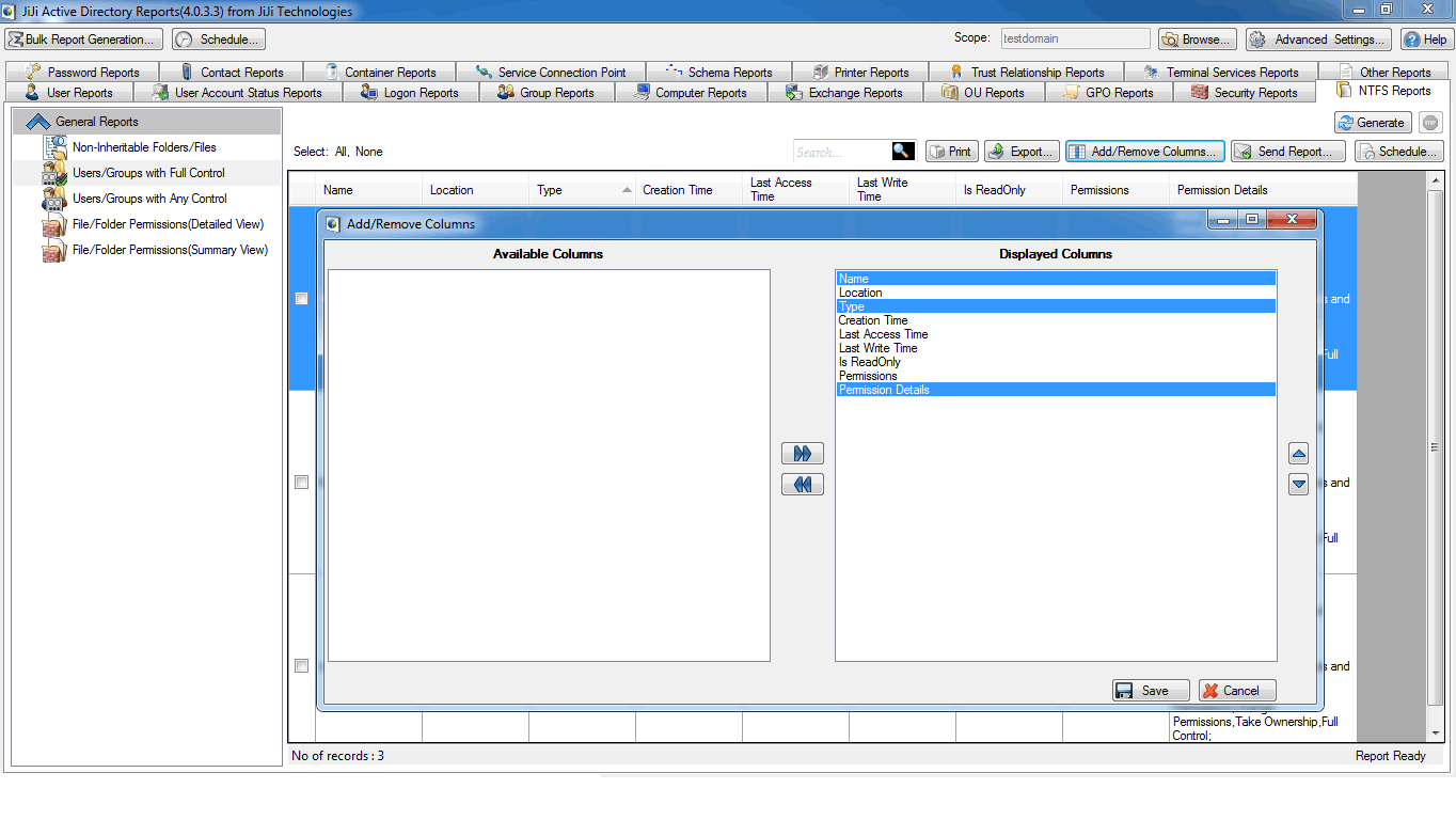 Active Directory Users with Group Report